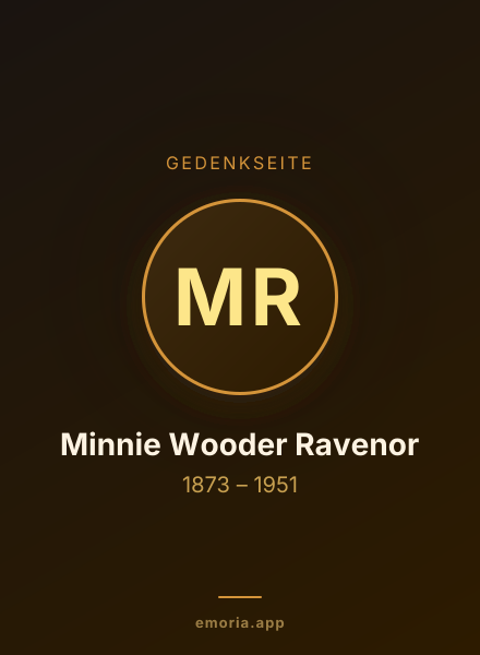 Gedenkportrait von Minnie Wooder Ravenor