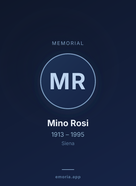 Memorial portrait of Mino Rosi