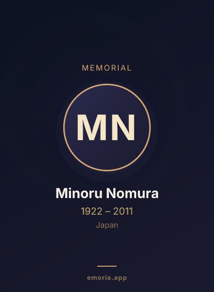 Memorial portrait of Minoru Nomura