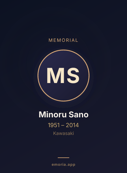 Memorial portrait of Minoru Sano
