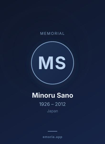 Memorial portrait of Minoru Sano