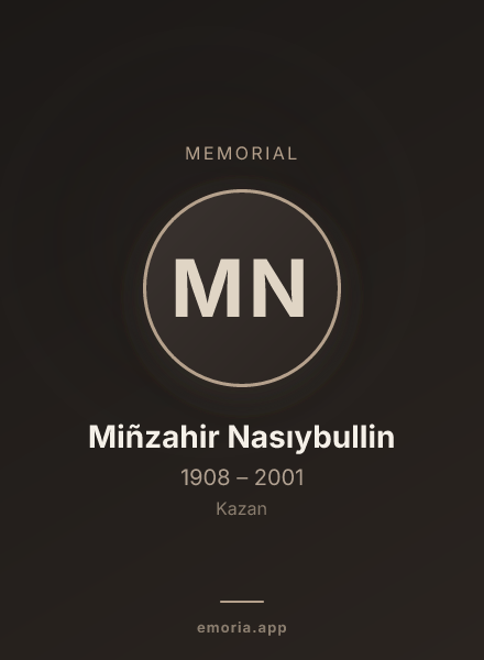 Memorial portrait of Miñzahir Nasıybullin