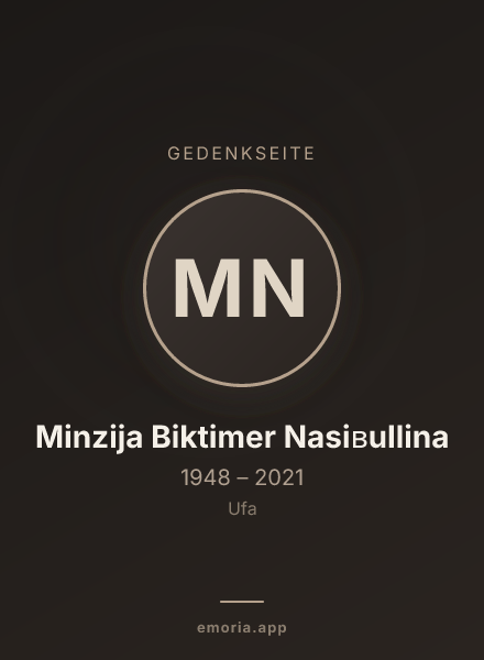 Gedenkportrait von Minzija Biktimer Nasiʙullina