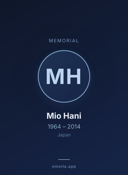 Memorial portrait of Mio Hani