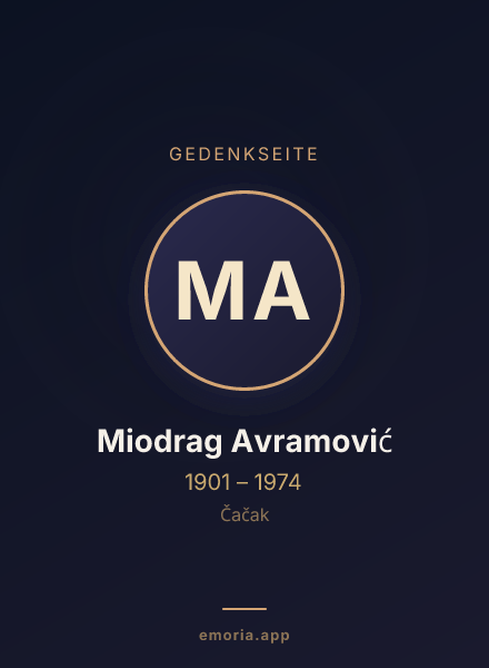 Gedenkportrait von Miodrag Avramović