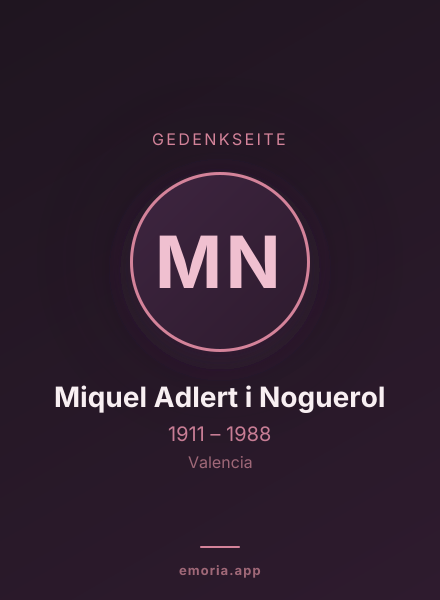 Gedenkportrait von Miquel Adlert i Noguerol