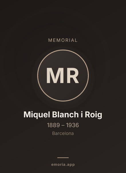 Memorial portrait of Miquel Blanch i Roig