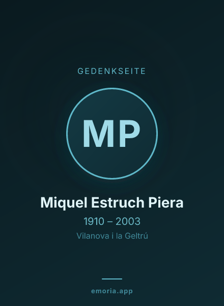 Gedenkportrait von Miquel Estruch Piera