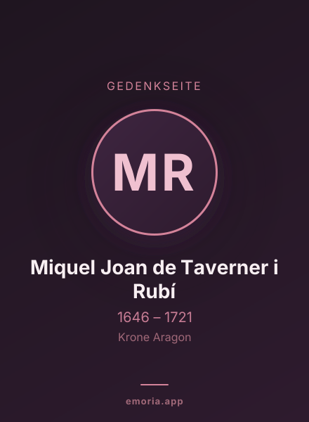 Gedenkportrait von Miquel Joan de Taverner i Rubí