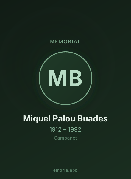 Memorial portrait of Miquel Palou Buades