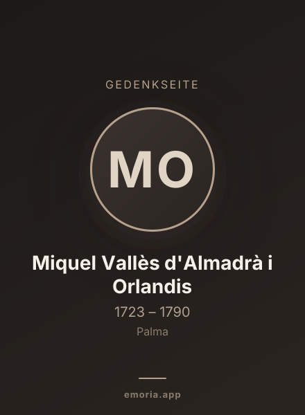 Gedenkportrait von Miquel Vallès d'Almadrà i Orlandis