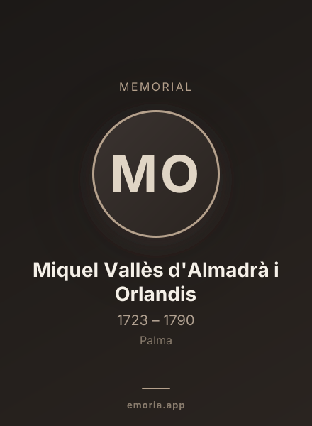 Memorial portrait of Miquel Vallès d'Almadrà i Orlandis