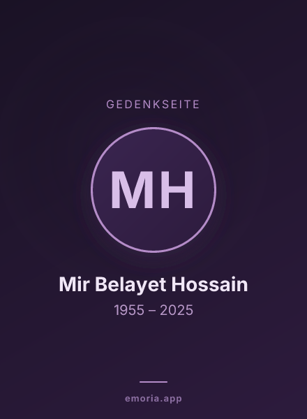 Gedenkportrait von Mir Belayet Hossain