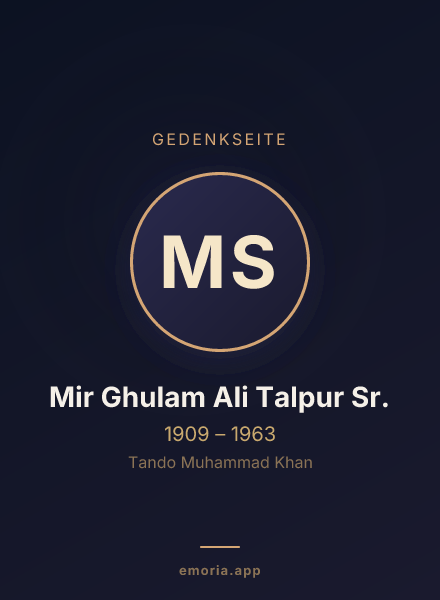 Gedenkportrait von Mir Ghulam Ali Talpur Sr.