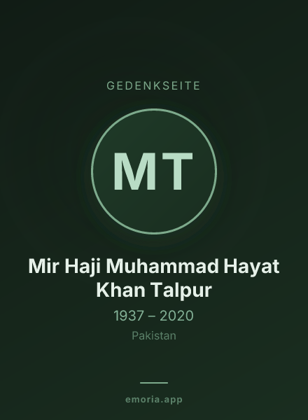 Gedenkportrait von Mir Haji Muhammad Hayat Khan Talpur