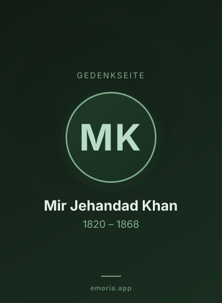 Gedenkportrait von Mir Jehandad Khan
