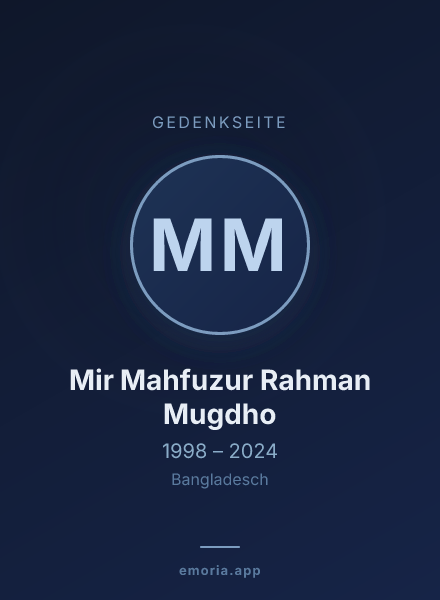 Gedenkportrait von Mir Mahfuzur Rahman Mugdho