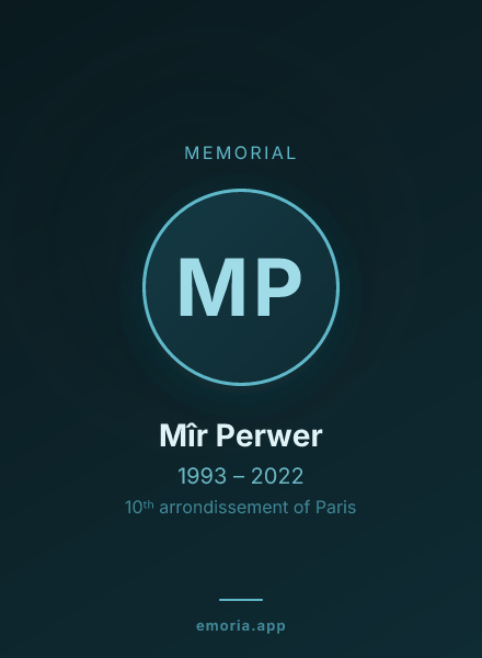 Memorial portrait of Mîr Perwer