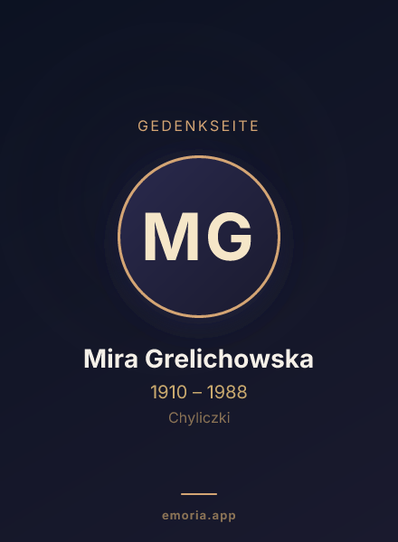 Gedenkportrait von Mira Grelichowska