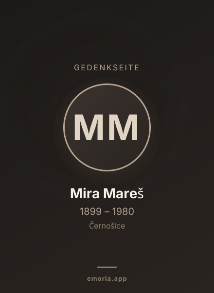 Gedenkportrait von Mira Mareš