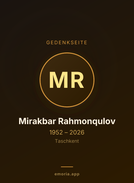 Gedenkportrait von Mirakbar Rahmonqulov