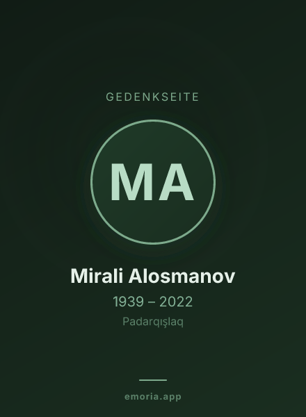 Gedenkportrait von Mirali Alosmanov