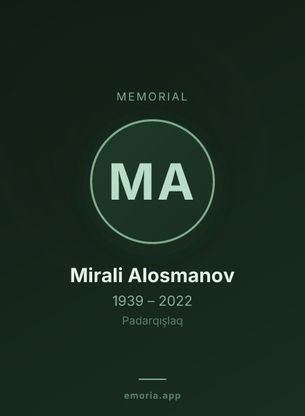 Memorial portrait of Mirali Alosmanov