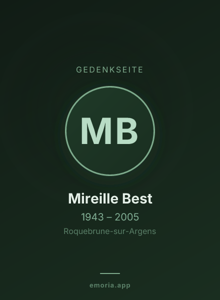 Gedenkportrait von Mireille Best