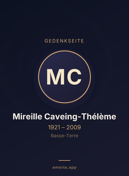 Gedenkportrait von Mireille Caveing-Thélème