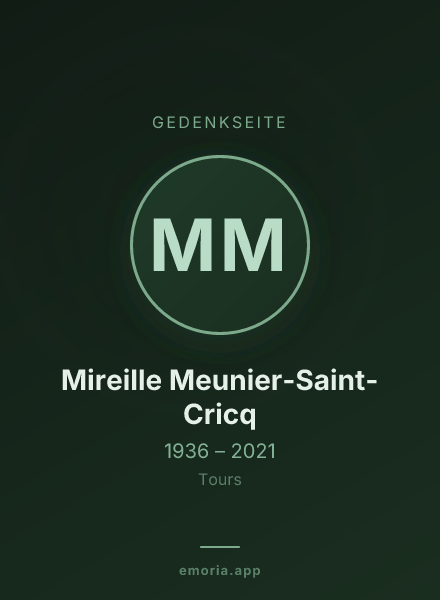 Gedenkportrait von Mireille Meunier-Saint-Cricq