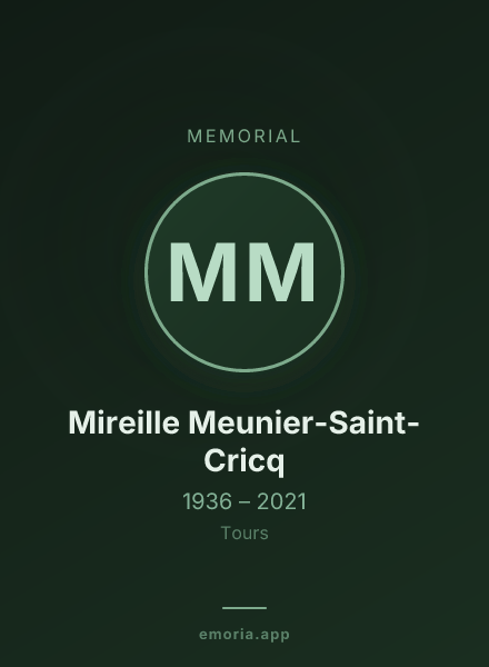 Memorial portrait of Mireille Meunier-Saint-Cricq