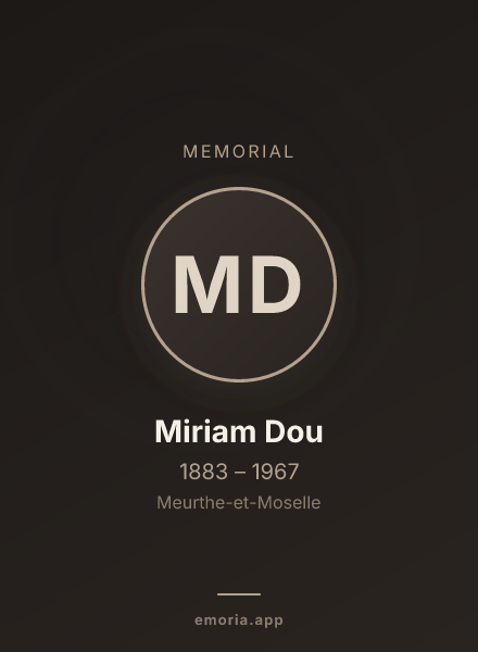 Memorial portrait of Miriam Dou