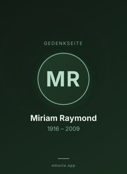 Gedenkportrait von Miriam Raymond