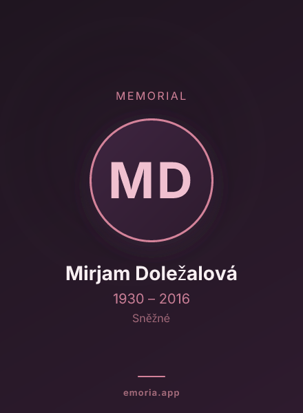 Memorial portrait of Mirjam Doležalová