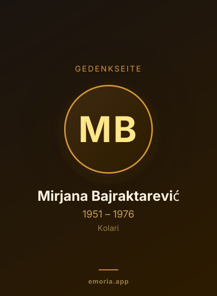 Gedenkportrait von Mirjana Bajraktarević