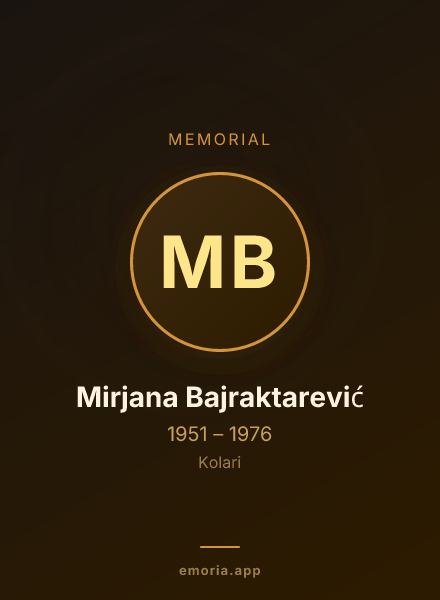 Memorial portrait of Mirjana Bajraktarević