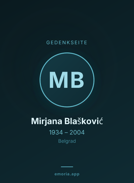 Gedenkportrait von Mirjana Blašković