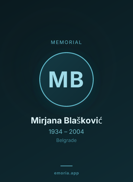 Memorial portrait of Mirjana Blašković