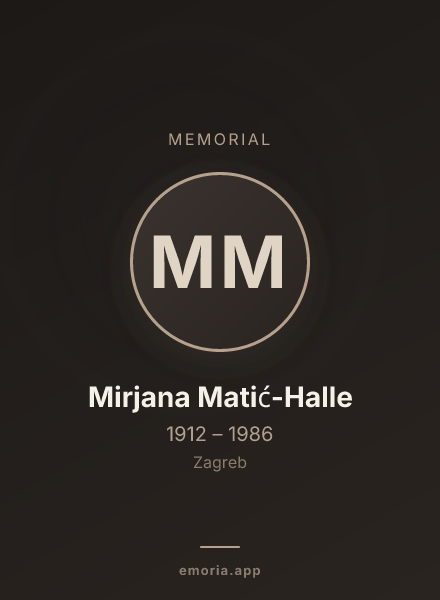 Memorial portrait of Mirjana Matić-Halle