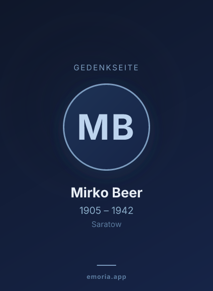 Gedenkportrait von Mirko Beer
