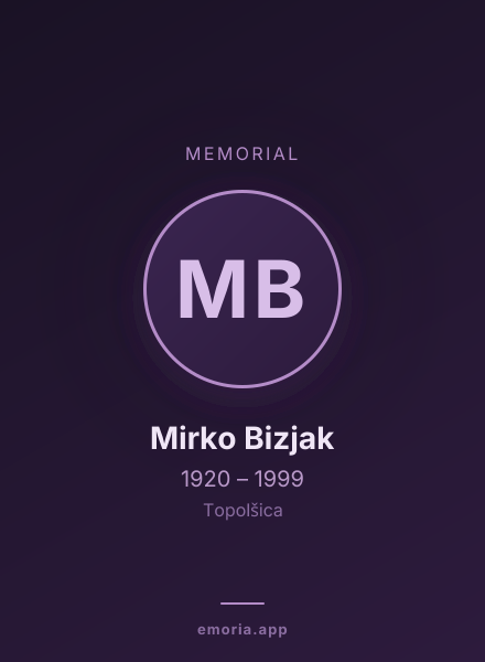 Memorial portrait of Mirko Bizjak