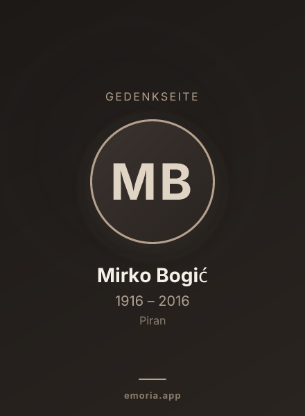 Gedenkportrait von Mirko Bogić