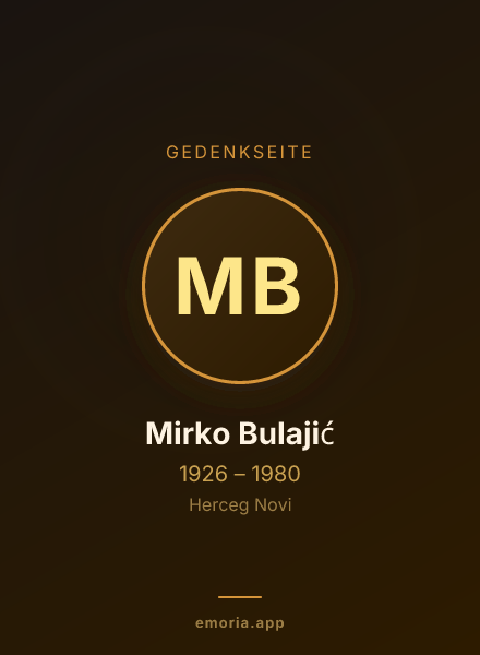 Gedenkportrait von Mirko Bulajić