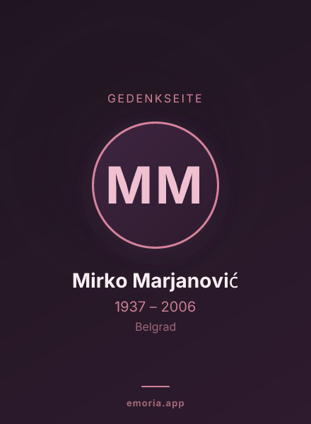 Gedenkportrait von Mirko Marjanović
