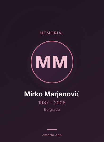 Memorial portrait of Mirko Marjanović