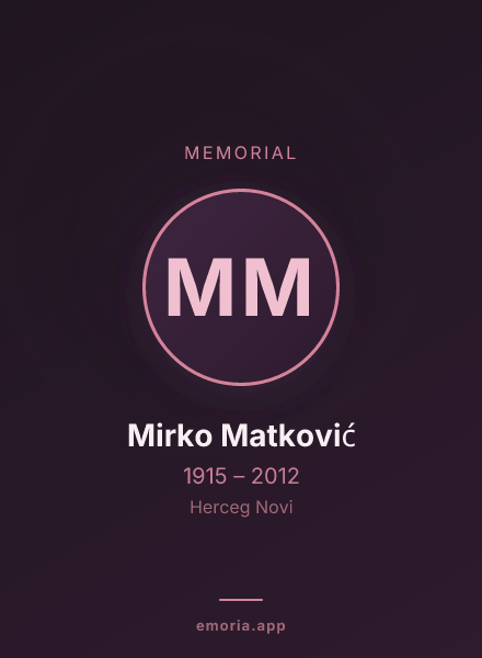 Memorial portrait of Mirko Matković