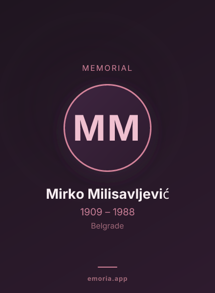 Memorial portrait of Mirko Milisavljević