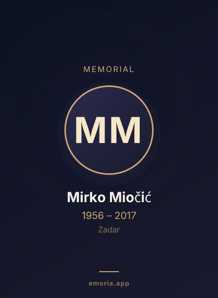 Memorial portrait of Mirko Miočić