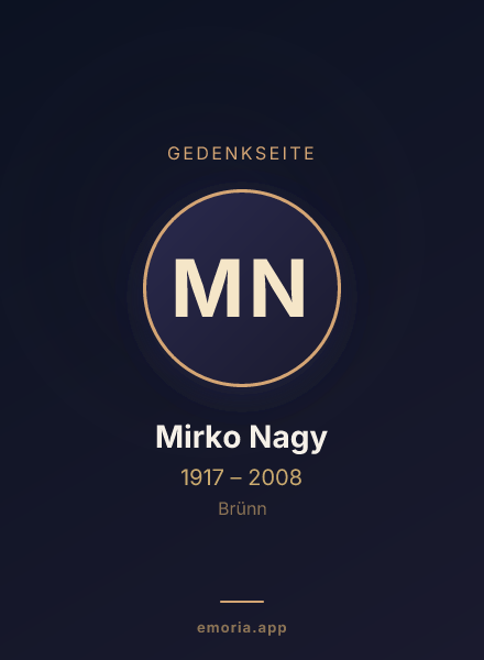Gedenkportrait von Mirko Nagy