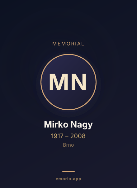 Memorial portrait of Mirko Nagy